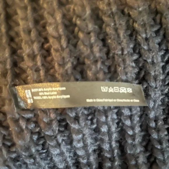 Anthropologie Long and Chunky Black Duster Cardigan with Tan Fringe (one size) - Picture 6 of 10